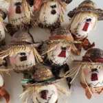 Primitive scarecrow bowl filler handmade fall décor