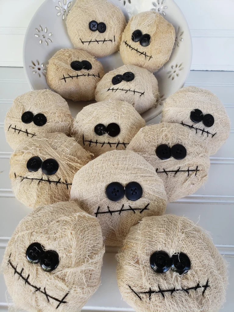 Primitive Halloween mummy bowl filler set handmade