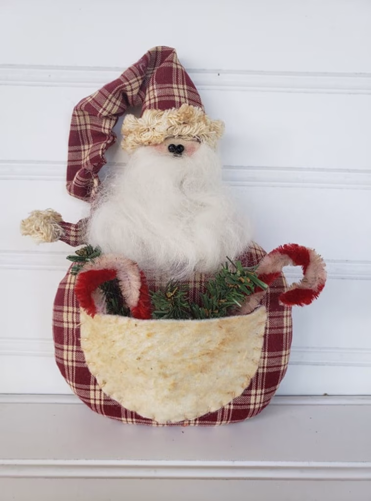 Primitive Santa pocket ornie sewing pattern 6x4