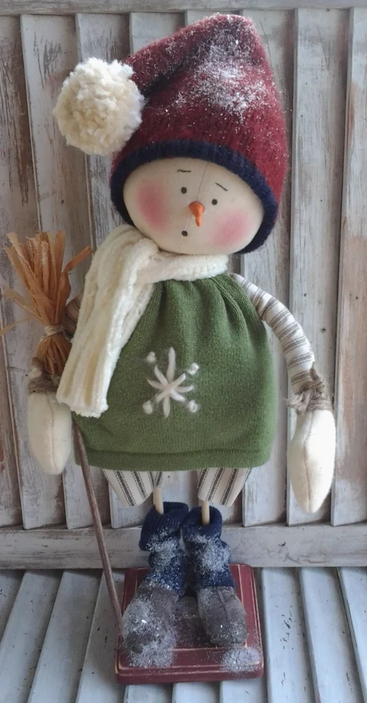 Primitive Snowman Leo sewing pattern 14 inches tall