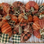 Primitive fall patchwork pumpkins sewing pattern PDF