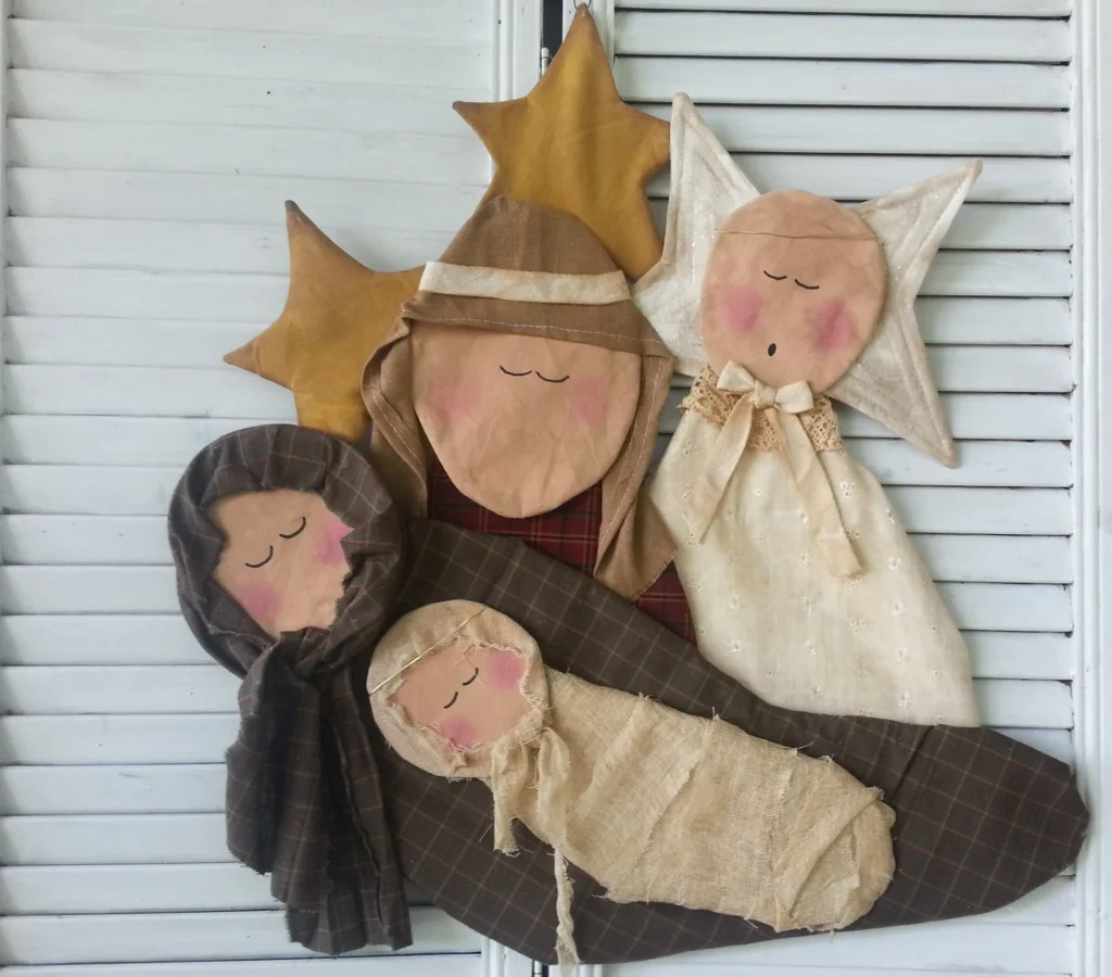 Primitive Nativity Scene door greeter sewing pattern 24x24