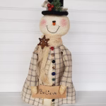 Primitive Christmas Believe Snowman sewing pattern 23.5 inches tall