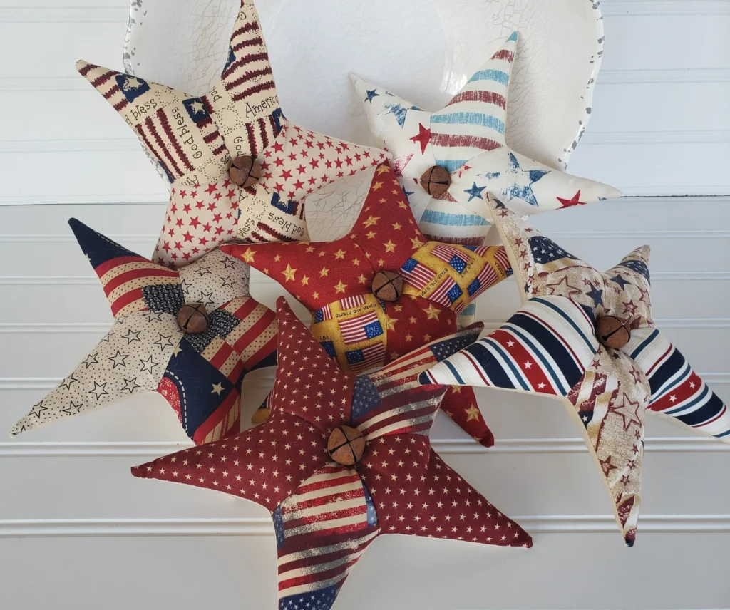 Americana patchwork stars sewing pattern 9x9