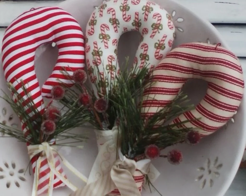 Primitive candy cane ornament sewing pattern