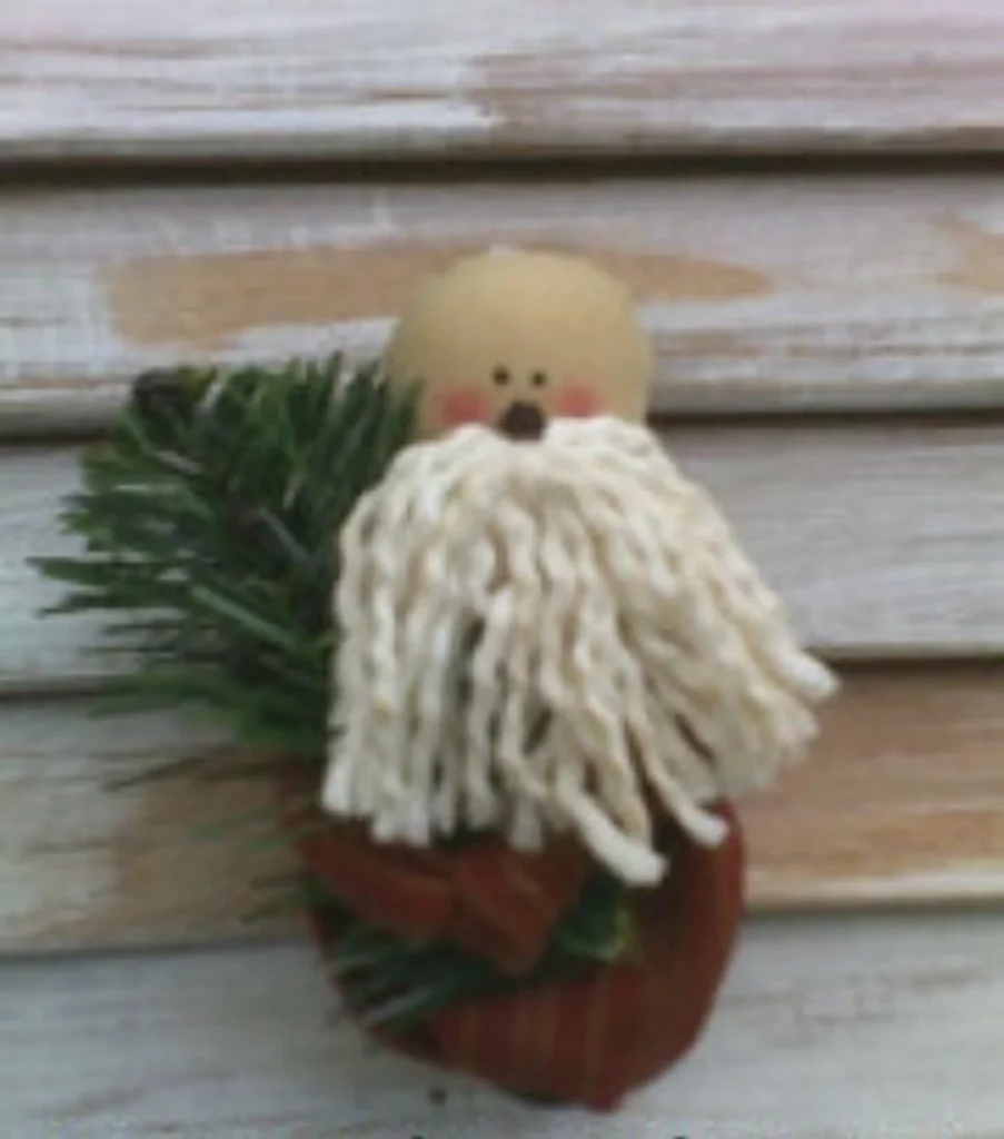 Primitive Santa ornament sewing pattern 3 inches tall