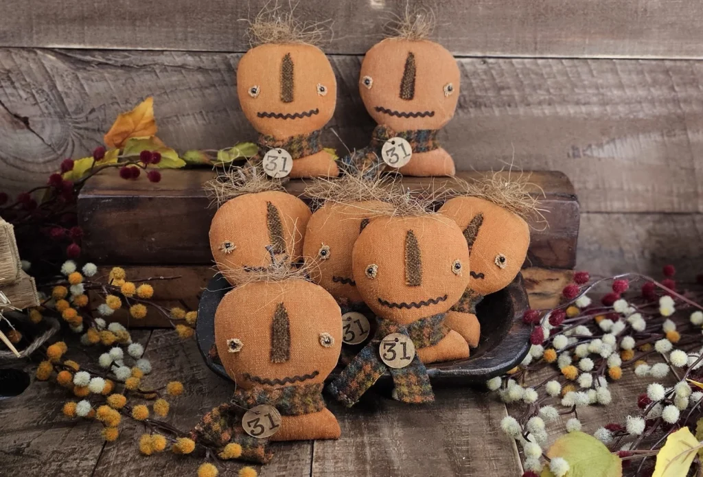 Primitive Pumpkin Jack bowl filler handmade Halloween décor
