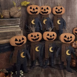 Primitive Jack O’Lantern handmade pumpkin shelf sitter