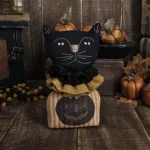 Primitive Market Place handmade Halloween kitty